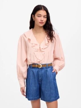 Madewell "The Harlow" Blue Superwide Denim Jean Shorts | Size 30